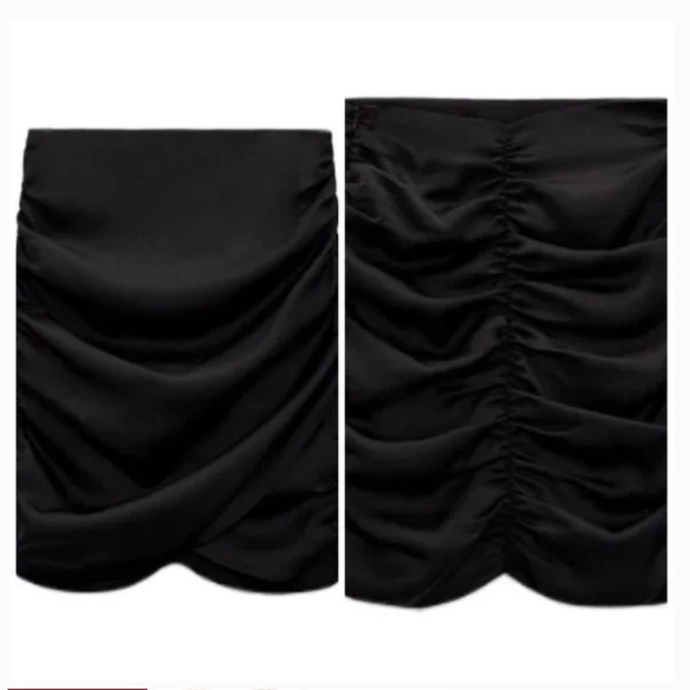 Draped Satin Effect Skirt